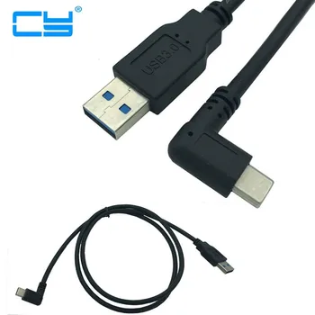 1 М 100 см Разъем USB 3.0 Type-A для подключения к USB3.1 Type-C Слева под прямым углом Разъем USB-кабеля для синхронизации данных и зарядки