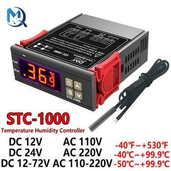 10A AC250V STC-1000 Цифровой Дисплей Термостат NTC Датчик 1 м Красный Дисплей Микрокомпьютерный Регулятор Температуры Нагрева Охлаждения