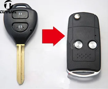 10ШТ, 2 Кнопки, Пустой модифицированный Флип-корпус дистанционного ключа Для Toyota Corolla RAV4, Новый чехол для ключей Vios FOB