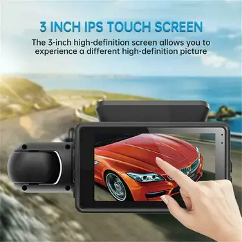2-Объективный Автомобильный Видеомагнитофон HD1080P Dash Cam Car Black G-sensor Recorder Box 3,0-дюймовая Ночная Камера Loop DVR Recording Vision Q7R9