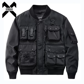 2022 Тактические куртки-бомберы Мужские Функциональные Пальто с несколькими карманами, ветровка, уличная одежда в стиле хип-хоп, мужская одежда, технологическая одежда