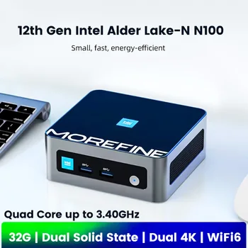 2023 Мини-ПК 12-го поколения Intel Alder Lake N100 Четырехъядерный До 3,4 ГГц DDR4 NVME WiFi 6 2 * HDMI 2,0 4K @ 60 Гц 4 * USB3.2 Настольный компьютер