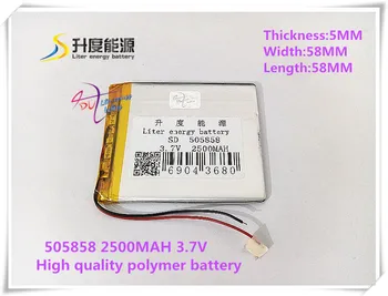 3,7 В 2500 мАч 505858 полимерный литий-ионный/Li-ion аккумулятор для power bank планшетный ПК DVD GPS сотовый телефон mp4