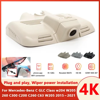 4K Подключи и играй Автомобильный Wifi Видеорегистратор Dash Cam APP Control Для Mercedes-Benz C GLC Class w204 W205 260 C300 C200 C260 C63 W205 2015 ~ 2021
