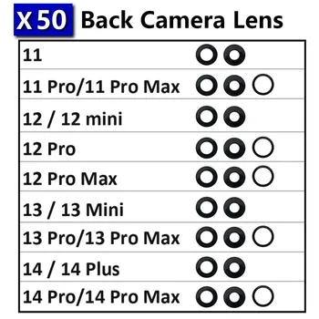 50ШТ, Задняя Стеклянная Линза камеры Заднего Вида Для iPhone 6 6s 7 8 Plus X XR XS Max 11 12 13 14 Pro Plus Mini Max С Наклейкой
