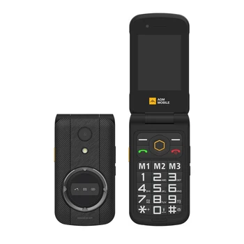 AGM M8 Флип Прочный Телефон 2,8 Дюйма 4G Мобильный IP68/IP69K Клавиатура мобильного телефона Динамик 1500 мАч Функция телефона Bluetooth 5,0 FM Факел SOS