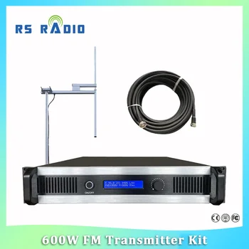 FM-передатчик мощностью 600 Вт с кабелем и антенным комплектом для радиостанции radiu