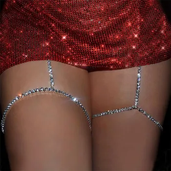 Huitan Bling, Цепочка со стразами на двух ножках, Женская мода, контрактный дизайн, Сексуальные женские аксессуары для ночного клуба, вечерние украшения