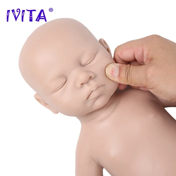 IVITA WG1507 46 см 3,2 кг С закрытыми глазами Для Всего Тела Силиконовые Куклы Bebe Reborn Baby Неокрашенные Незаконченные Мягкие Куклы DIY Пустой Набор Игрушек