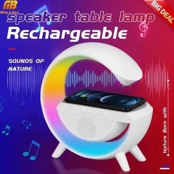 MINGBEN 10 Вт Смарт RGB Беспроводные Зарядные Устройства Bluetooth Музыкальный Динамик СВЕТОДИОДНЫЙ Ночник Amosphere Light для Мобильного Телефона Декор Спальни