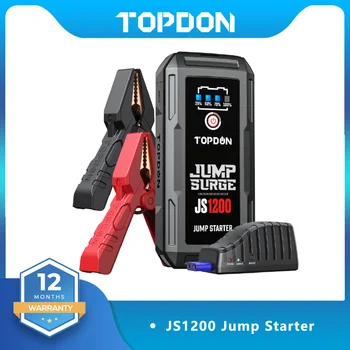 TOPDON 1200A Jump Starter Автомобильное Зарядное Устройство Аккумулятор Power Bank для 6.5Л Газа 4.0 Л Дизеля 12V Быстрое Зарядное Устройство Auto Battery Booster JS1200