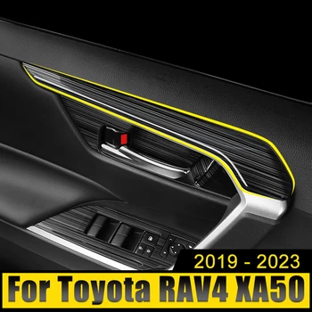 Автомобильные Дверные Ручки Из Нержавеющей Стали, Планки Рамы, Декоративные Накладки, Аксессуары Для Toyota RAV4 XA50 2019-2021 2022 2023 Hybrid