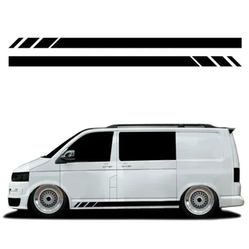 Автомобильные Наклейки с черными боковыми полосками 230 х 12 см, отличительные знаки для Transporter T4 T5 Campervan RV, автомобильные аксессуары