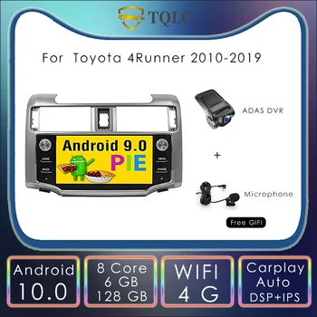 Автомобильный Стерео-радиоприемник с сенсорным экраном 10,25 дюйма Android 10 GPS-навигация для Toyota 4Runner 2010-2019 Мультимедийное головное устройство Carplay