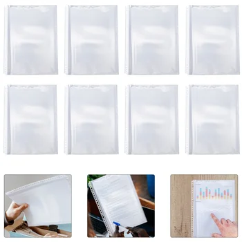 Аксессуары для папок Внутренний карман для бумаги 30 отверстий для защиты страниц Прозрачный пластиковый чехол