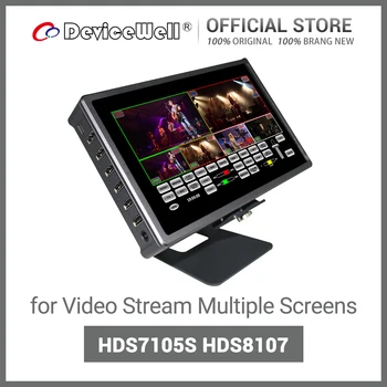 Видеомикшер DeviceWell HDS8107 HDS7105S Youch Screen 4 * HDMI-совместимый коммутатор для видеопотока на нескольких экранах