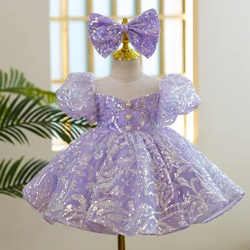 Детское платье с цветочным узором, свадебное платье Принцессы для маленькой девочки, костюм для выступления на фортепиано на День рождения для девочки, Ropa De Niñas 2 A 8 Años