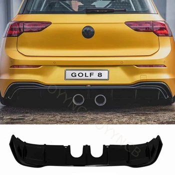 Для Volkswagen Golf 8 Pro Max Высококачественный материал ABS, черный/из углеродного волокна, Вид заднего бампера, спойлер, диффузор, задняя губа