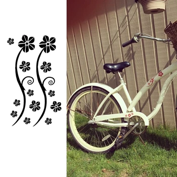 Забавные наклейки Декор бампера велосипеда, Цветы DIY Виниловые наклейки для Велосипеда Украшение