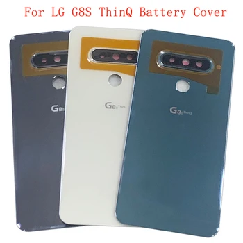 Задняя Крышка батарейного отсека для LG G8S ThinQ LMG810 со стеклянным объективом, запасные части для восстановления отпечатков пальцев с логотипом