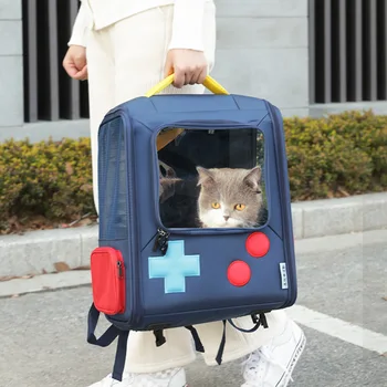 Игровая консоль, сумка для прогулок с домашними животными, ткань Оксфорд, Дышащий, расширяемый, складной Рюкзак для хранения кошек и маленьких собак