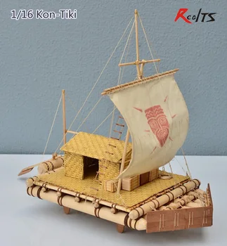 Классическая деревянная парусная лодка RealTS в сборе комплект 1/18 15,8 