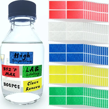 Лабораторные этикетки 40x20 мм, красные,зеленые, синие, белые, желтые, очищаемые, выдерживают высокую температуру для цветового кодирования и маркировки