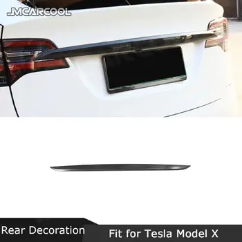 Материал из углеродного волокна, Украшение задней двери багажника, наклейка на накладку для внедорожника Tesla Model X 2020 ABS Carbon look Auto Стайлинг автомобиля