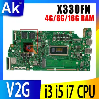Материнская плата Для ASUS X330FA X330FL X330FN S330F I330F K330F V330F X330F Материнская плата ноутбука I3 I5 I7 8th Gen CPU V2G-GPU