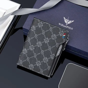 Модный кошелек с принтом, короткий персонализированный держатель для карт, многофункциональный износостойкий кошелек