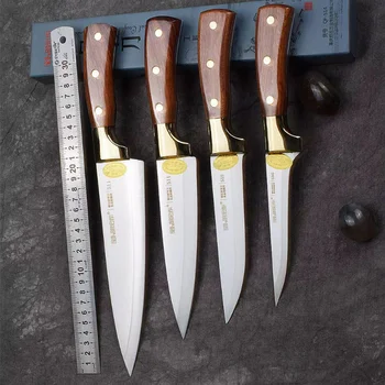 Набор Кухонных Ножей 50Cr15Mov, Универсальный Нож шеф-повара, Японский Нож для разделки рыбы Сантоку, Нож для пилинга, Набор ножей Накири