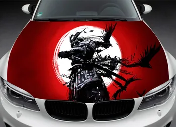 Наклейка на автомобиль Samurai, японская наклейка на капот, виниловая пленка, передняя панель автомобиля, универсальный размер, аниме Декоративная наклейка
