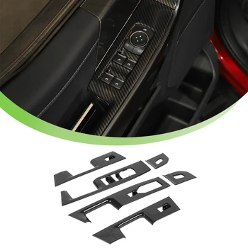 Наклейка на Декоративную панель Стеклоподъемника Салона автомобиля Ford F150 F-150 2021 2022 2023 Формовочный Аксессуар Из углеродного волокна