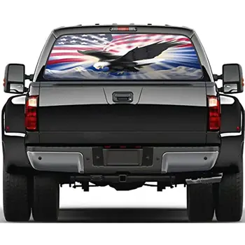 Наклейки на заднее стекло - Патриотический орел с американским флагом, Наклейка на заднее стекло автомобиля с животными, наклейки на заднее стекло для легкового грузовика