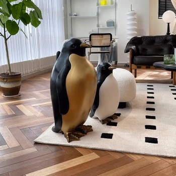 Напольный пингвин с большими украшениями, собирающий милых домашних животных, милая гостиная, спальня, дом, переезжающий в новый дом, подарок