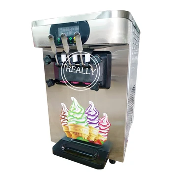 настольная машина для приготовления мягкого йогуртового мороженого с 3 вкусами 18Л машина для приготовления мороженого