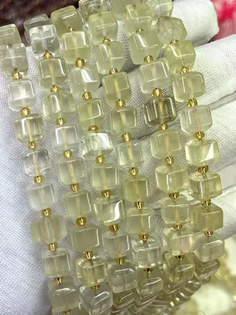 Натуральный лимонный кристалл свободные бусины квадратные Для Изготовления ювелирных изделий DIY Ожерелье Браслет 15 