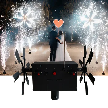 Новое поступление, крытый пиротехнический холодный пиротехнический фонтан с двойными колесами, сценическая система запуска фейерверков для свадьбы