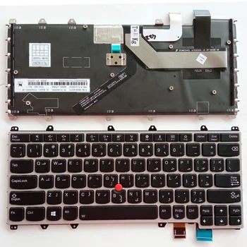 Новым пользователям предоставляется скидка на клавиатуру ноутбука Lenovo IBM Thinkpad Yoga 370, X380 Yoga laptop keyboard AR с серебристой рамкой с подсветкой