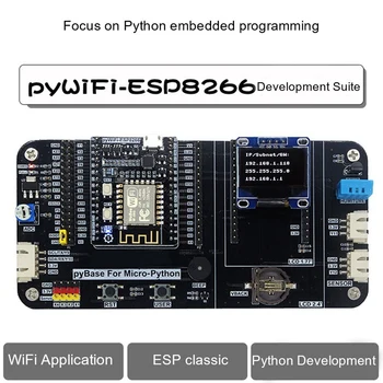 Плата разработки Pywifi-ESP8266 + Pybase + 0,9 дюймовый OLED + USB-кабель Micro-Python IOT Wireless Wifi Learning Development Kits