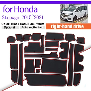 Резиновый Пылезащитный коврик для Honda Stepwgn RP RP2 RP3 RP4 RP5 2015 ~ 2021 Противоскользящий Дверной Паз, Накладка для Чашки, Слот для хранения Ворот, Аксессуары