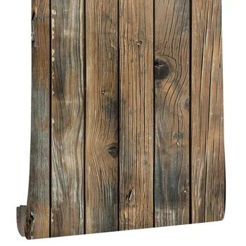 Ретро Обои из цельного дерева, самоклеящиеся наклейки на стену из деревянных досок, рулон, Декор своими руками для гостиной ресторана