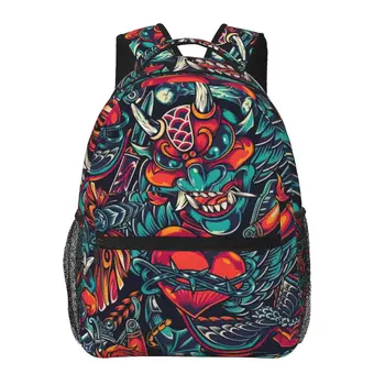 Рюкзак Devil Faces для девочек и мальчиков, дорожный рюкзак, рюкзаки для подростков, школьная сумка