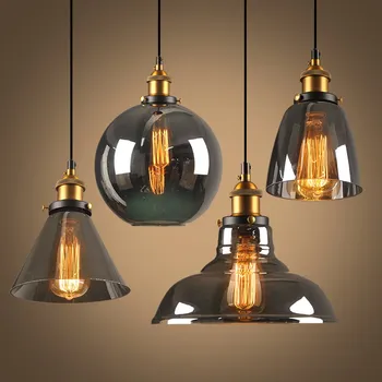 Скандинавские винтажные подвесные светильники для столовой, декор бара, Ретро Подвесной светильник, кухонный светильник из промышленного стекла, подвесная лампа
