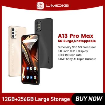 Смартфон UMIDIGI A13 Pro Max 5G 12GB + 256GB Dimensity 900 64MP Тройная камера 6.8 