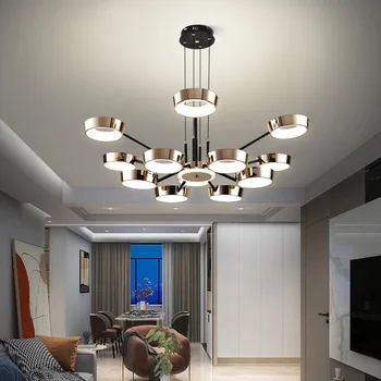 Современная люстра спальня гостиная светодиодный подвесной светильник освещение кухни столовой регулируемая по высоте потолочная люстра