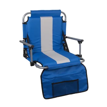 Стул для кемпинга, синее сиденье для стадиона, компактно складывающееся с подлокотниками, с надежными защелкивающимися замками и плечевым ремнем, уличные Пляжные стулья