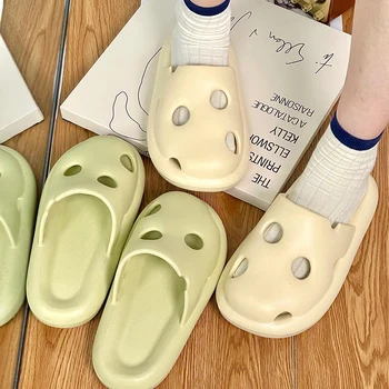 Тапочки с сыром Baotou для женщин, Летняя обувь с отверстиями для милых предметов домашнего обихода, Домашние тапочки для женщин 4453
