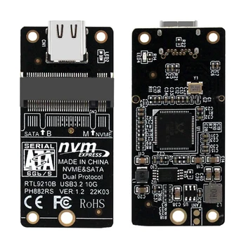 Твердотельный накопитель PCIE NVME M.2 SATA SSD к адаптеру USB C Riser 10 Гбит/с С поддержкой Двухпротокола M2 SSD 2230/42/60/80