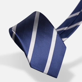 Фирменная новинка, мужской галстук из шелка и полиэстера, модные Официальные свадебные деловые галстуки для мужчин, высококачественный галстук в синюю полоску длиной 8 см, мужской подарок